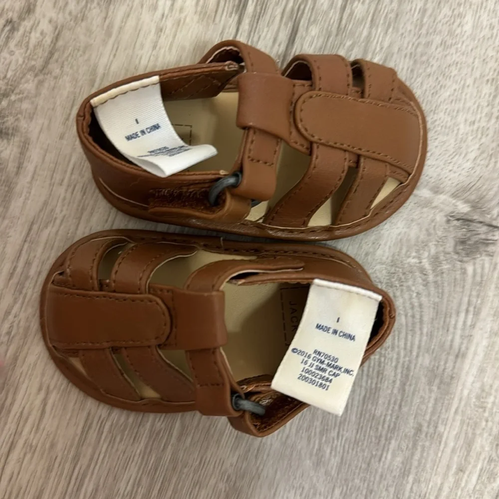 Janie and Jack infant size one boys brown sandals